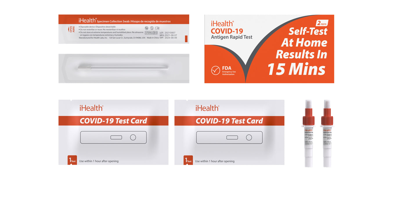 iHealth COVID19 Rapid Antigen Test RAT-100 (Case of 180)